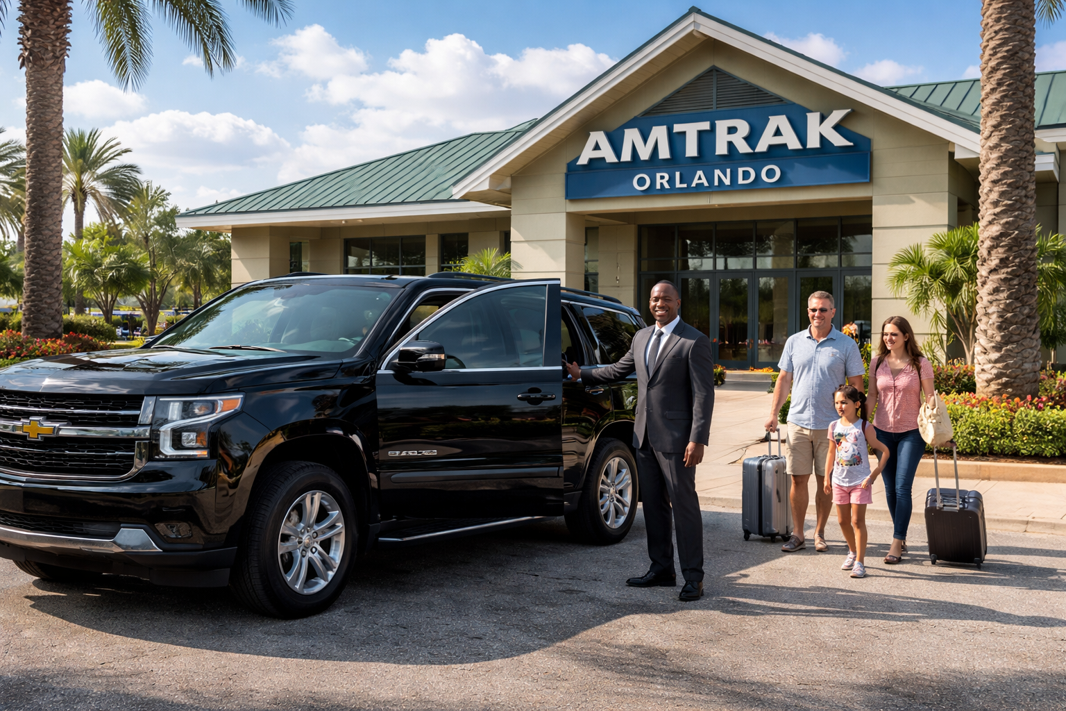 Amtrak Orlando & Kissimmee to Disney World private transportation SUV service