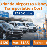 Orlando Airport to Disney transportation cost 2026 private SUV van Sprinter MCO transfer