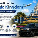Orlando Airport to Magic Kingdom transportation with black SUV private car service from MCO to Disney
